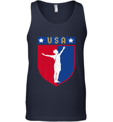 Distressed USA Red, White and Blue Soccer US Shield Flag Men's Tank Top Men's Tank Top - belovedtshirt
