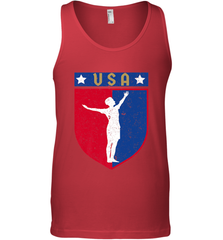 Distressed USA Red, White and Blue Soccer US Shield Flag Men's Tank Top Men's Tank Top - belovedtshirt
