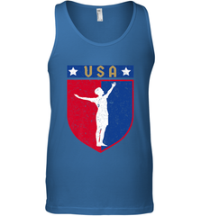 Distressed USA Red, White and Blue Soccer US Shield Flag Men's Tank Top Men's Tank Top - belovedtshirt