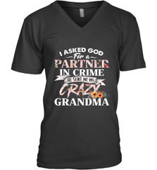 Crazy Grandma design Men's V-Neck Men's V-Neck - belovedtshirt