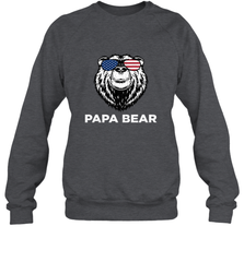 4th of July Papa Bear American Flag Glasses Patriotic Crewneck Sweatshirt Apparel - belovedtshirt