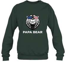 4th of July Papa Bear American Flag Glasses Patriotic Crewneck Sweatshirt Apparel - belovedtshirt