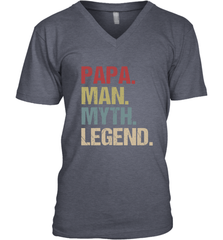 Papa Man Myth Legend Dad Father Men's V-Neck Men's V-Neck - belovedtshirt