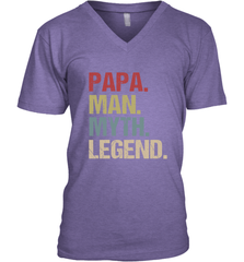 Papa Man Myth Legend Dad Father Men's V-Neck Men's V-Neck - belovedtshirt
