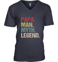 Papa Man Myth Legend Dad Father Men's V-Neck Men's V-Neck - belovedtshirt