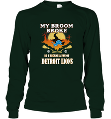 Broom Broke So I Became A Fan of Detroit Lions  NFL Halloween Costume Long Sleeve T-Shirt Long Sleeve T-Shirt - belovedtshirt