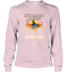 Broom Broke So I Became A Fan of Detroit Lions  NFL Halloween Costume Long Sleeve T-Shirt Long Sleeve T-Shirt - belovedtshirt