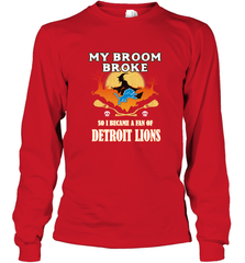 Broom Broke So I Became A Fan of Detroit Lions  NFL Halloween Costume Long Sleeve T-Shirt Long Sleeve T-Shirt - belovedtshirt