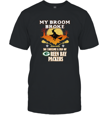 Broom Broke So I Became A Fan of Green Bay Packers  NFL Halloween Costume Men's T-Shirt Men's T-Shirt / Black / S Men's T-Shirt - belovedtshirt