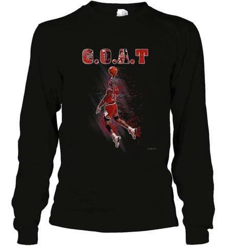 Basketball  Chicago Jordan G.O.A.T. Dunk Long Sleeve T-Shirt Long Sleeve T-Shirt / Black / S Long Sleeve T-Shirt - belovedtshirt