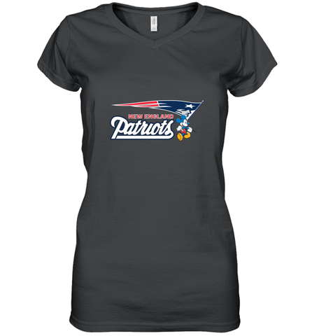 Nfl New England Patriots Champion Mickey Mouse Team Women's V-Neck T-Shirt Women's V-Neck T-Shirt / Black / S Women's V-Neck T-Shirt - belovedtshirt
