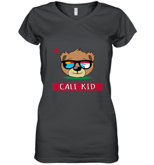 Boys California Bear _ Cali Kid Surf Women's V-Neck T-Shirt Women's V-Neck T-Shirt - belovedtshirt