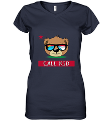 Boys California Bear _ Cali Kid Surf Women's V-Neck T-Shirt Women's V-Neck T-Shirt - belovedtshirt