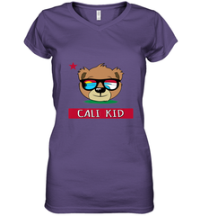 Boys California Bear _ Cali Kid Surf Women's V-Neck T-Shirt Women's V-Neck T-Shirt - belovedtshirt