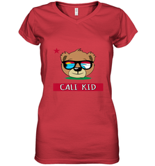 Boys California Bear _ Cali Kid Surf Women's V-Neck T-Shirt Women's V-Neck T-Shirt - belovedtshirt