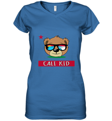 Boys California Bear _ Cali Kid Surf Women's V-Neck T-Shirt Women's V-Neck T-Shirt - belovedtshirt