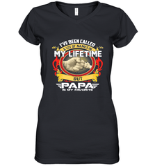 I've Been Called Lot Of Name But Papa Is My Favorite Women's V-Neck T-Shirt Women's V-Neck T-Shirt - belovedtshirt