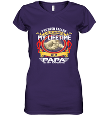 I've Been Called Lot Of Name But Papa Is My Favorite Women's V-Neck T-Shirt Women's V-Neck T-Shirt - belovedtshirt