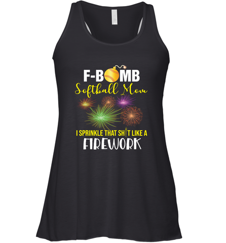 F Bomb Softball Mom Women's Racerback Tank Women's Racerback Tank / Black / XS Women's Racerback Tank - belovedtshirt