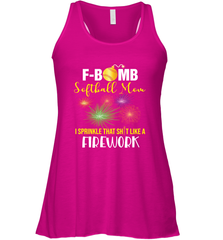 F Bomb Softball Mom Women's Racerback Tank Women's Racerback Tank - belovedtshirt