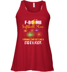 F Bomb Softball Mom Women's Racerback Tank Women's Racerback Tank - belovedtshirt