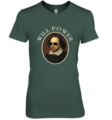 William Shakespeare Will Power Shirt Art Positive Quote Women's Premium T-Shirt Women's Premium T-Shirt - belovedtshirt