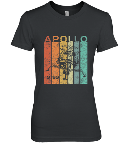 Retro Apollo 11 50th Anniversary Moon Landing 1969 2019 Women's Premium T-Shirt Women's Premium T-Shirt / Black / XS Women's Premium T-Shirt - belovedtshirt