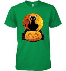 Happy Halloween Spooky Pumpkins Black Cat For Women Men's Premium T-Shirt