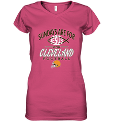 Sundays Are For Jesus and Cleveland Funny Christian Football Women's V-Neck T-Shirt Women's V-Neck T-Shirt - belovedtshirt