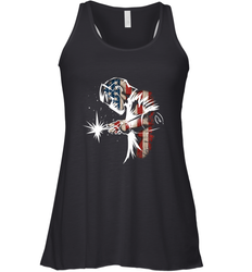 Welder American Flag USA Patriotic Welder Gift Women's Racerback Tank