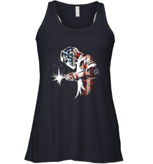 Welder American Flag USA Patriotic Welder Gift Women's Racerback Tank Women's Racerback Tank - belovedtshirt