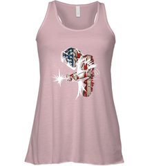 Welder American Flag USA Patriotic Welder Gift Women's Racerback Tank Women's Racerback Tank - belovedtshirt