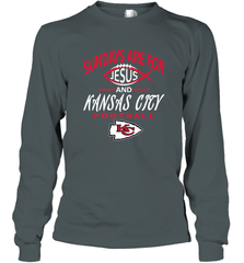 Sundays Are For Jesus and Kansas City Funny Football Long Sleeve T-Shirt Long Sleeve T-Shirt - belovedtshirt