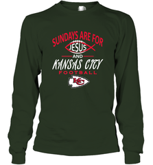 Sundays Are For Jesus and Kansas City Funny Football Long Sleeve T-Shirt Long Sleeve T-Shirt - belovedtshirt