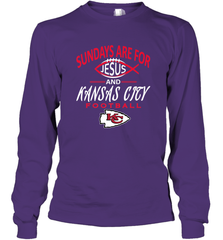 Sundays Are For Jesus and Kansas City Funny Football Long Sleeve T-Shirt Long Sleeve T-Shirt - belovedtshirt