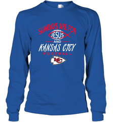 Sundays Are For Jesus and Kansas City Funny Football Long Sleeve T-Shirt Long Sleeve T-Shirt - belovedtshirt
