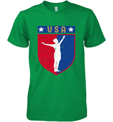 Distressed USA Red, White and Blue Soccer US Shield Flag Men's Premium T-Shirt