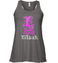 Stomp On Cancer Witch High Heel Breast Cancer Halloween Women's Racerback Tank Women's Racerback Tank - belovedtshirt
