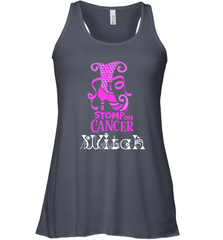 Stomp On Cancer Witch High Heel Breast Cancer Halloween Women's Racerback Tank Women's Racerback Tank - belovedtshirt