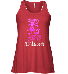 Stomp On Cancer Witch High Heel Breast Cancer Halloween Women's Racerback Tank Women's Racerback Tank - belovedtshirt