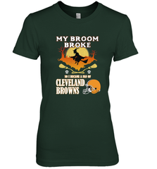 Broom Broke So I Became A Fan of Cleveland Browns  Halloween Costume Women's Premium T-Shirt Women's Premium T-Shirt - belovedtshirt