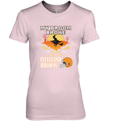 Broom Broke So I Became A Fan of Cleveland Browns  Halloween Costume Women's Premium T-Shirt Women's Premium T-Shirt - belovedtshirt