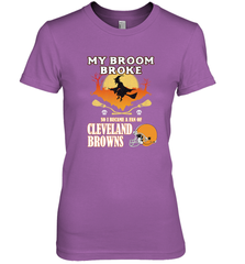 Broom Broke So I Became A Fan of Cleveland Browns  Halloween Costume Women's Premium T-Shirt Women's Premium T-Shirt - belovedtshirt