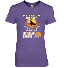 Broom Broke So I Became A Fan of Cleveland Browns  Halloween Costume Women's Premium T-Shirt Women's Premium T-Shirt - belovedtshirt