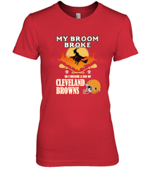 Broom Broke So I Became A Fan of Cleveland Browns  Halloween Costume Women's Premium T-Shirt Women's Premium T-Shirt - belovedtshirt