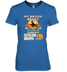 Broom Broke So I Became A Fan of Cleveland Browns  Halloween Costume Women's Premium T-Shirt Women's Premium T-Shirt - belovedtshirt