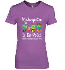 Kindergarten is on point, 1st day of school cactus teacher Women's Premium T-Shirt Women's Premium T-Shirt - belovedtshirt