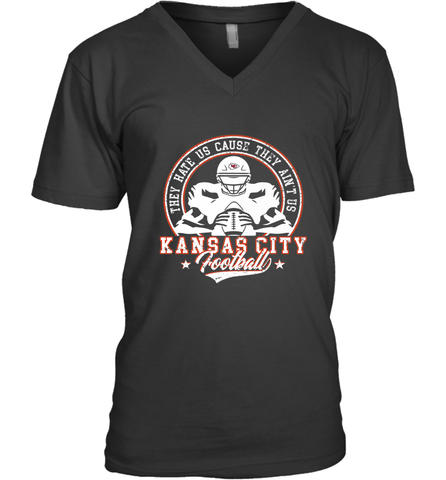 Vintage NFL Kansas City Football Logo Men's V-Neck Men's V-Neck / Black / S Men's V-Neck - belovedtshirt