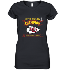 Kansas City Chiefs NFL Pro Line by Fanatics Super Bowl LIV Champions Women's V-Neck T-Shirt Women's V-Neck T-Shirt - belovedtshirt
