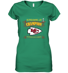 Kansas City Chiefs NFL Pro Line by Fanatics Super Bowl LIV Champions Women's V-Neck T-Shirt Women's V-Neck T-Shirt - belovedtshirt